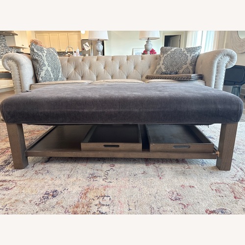 Used Craftmaster Furniture Black Fabric Ottoman for sale on AptDeco