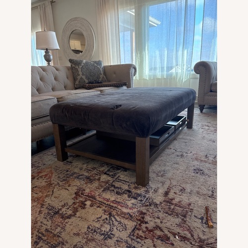 Used Craftmaster Furniture Black Fabric Ottoman for sale on AptDeco