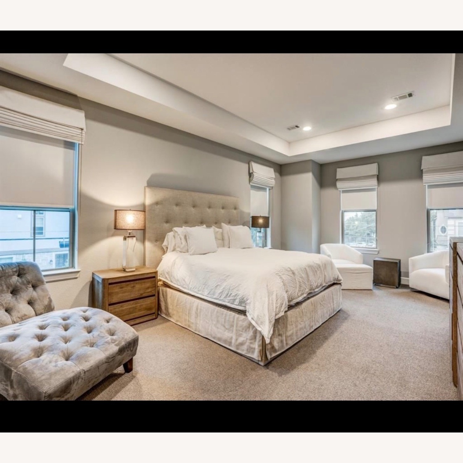 Restoration Hardware Adler Fabric Diamond-Tufted Shelter Bed - image-1