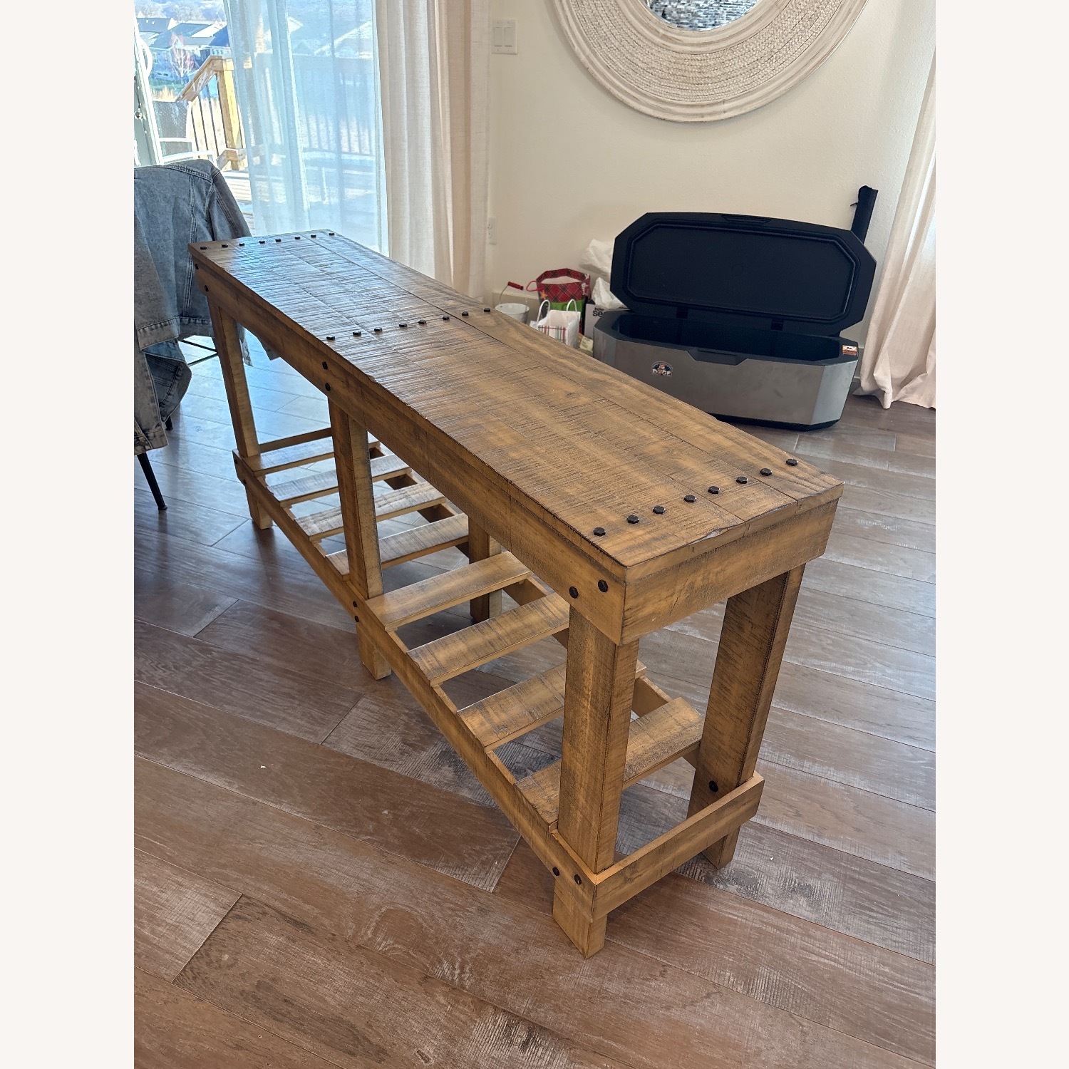 American Woodcrafters Light Brown Media Storage - image-2