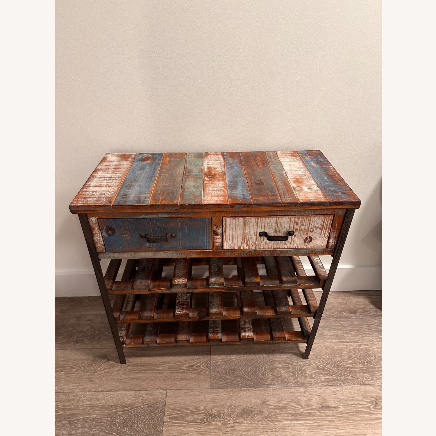 Antique Wood Console/Bar - image-2