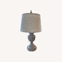 Light Gray Wood Table Lamp