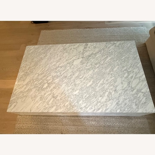 Used Restoration Hardware Marble Plinth Rectangular Coffee Table for sale on AptDeco