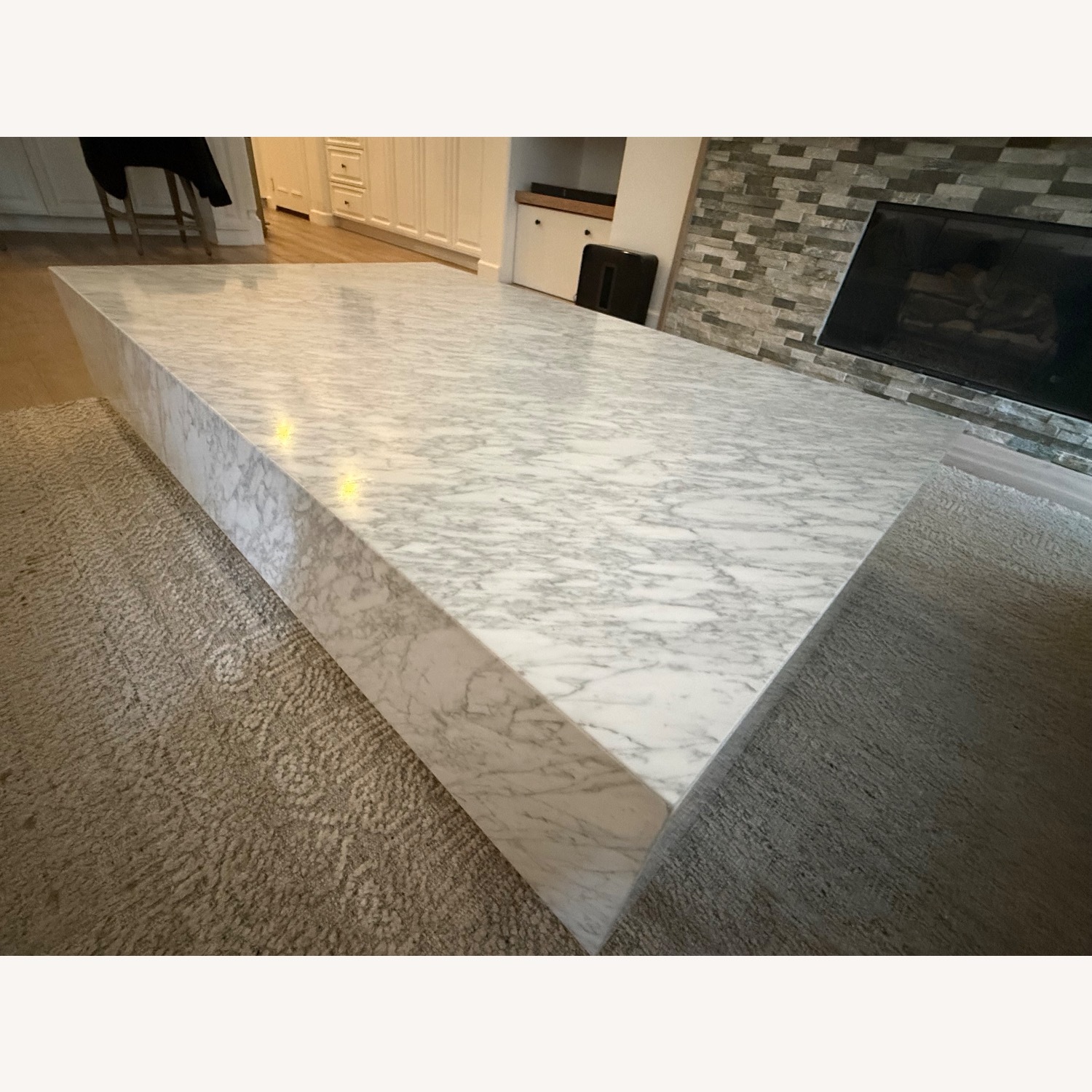 Restoration Hardware Marble Plinth Rectangular Coffee Table - image-3