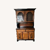 Vintage/Antique Dark Brown Wood Wall Unit