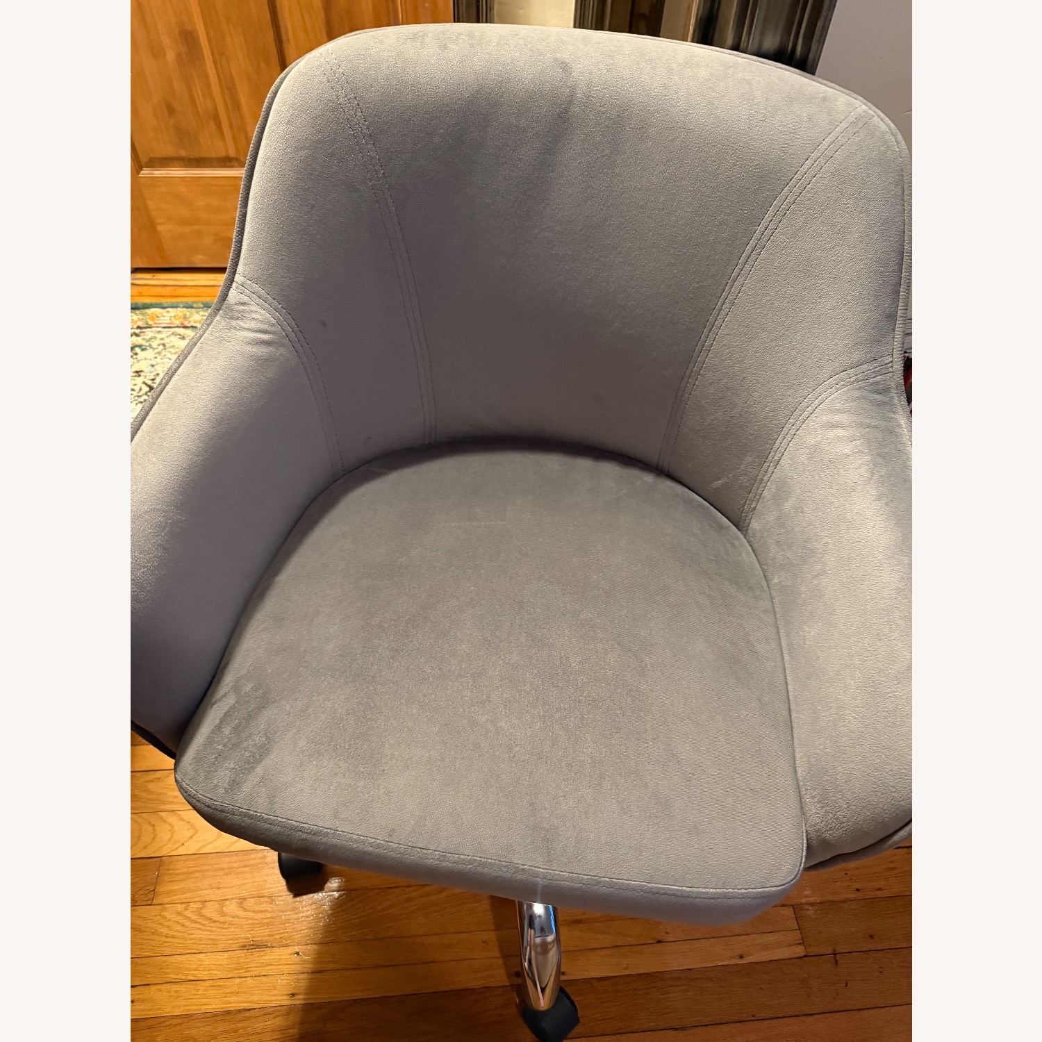 Wayfair Light Gray Velvet Office Chair - image-2
