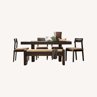 West Elm Dark Brown Wood Dining Set