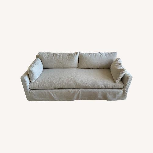 Used Rowe Furniture Sylvie Natural Fabric 3+ Seater Sofa for sale on AptDeco