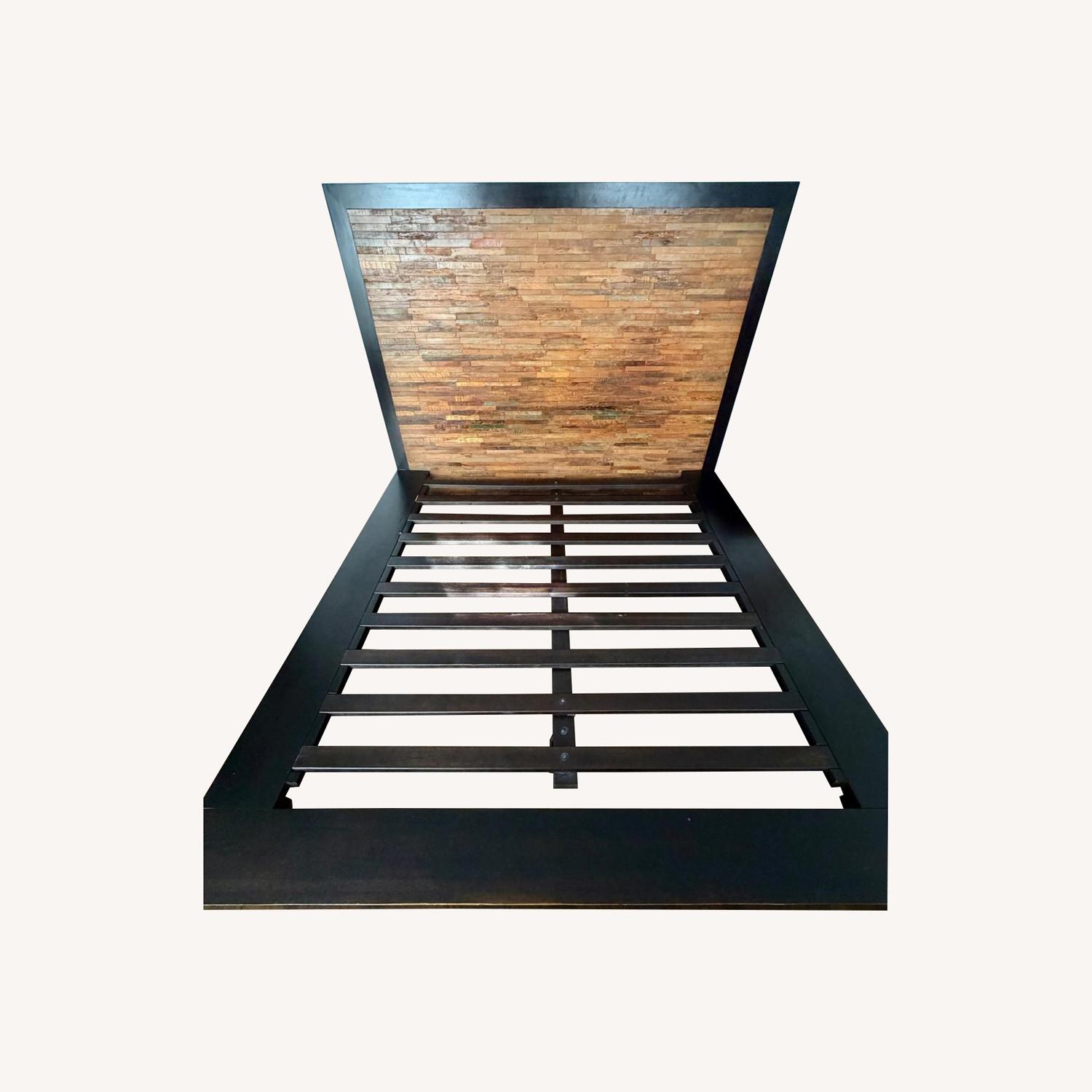 Vintage/Antique Dark Brown Wood King Bed - image-0