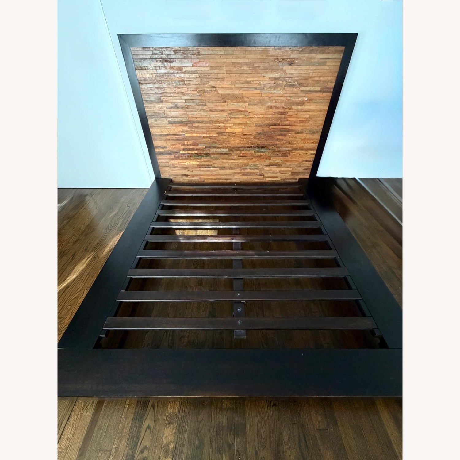 Vintage/Antique Dark Brown Wood King Bed - image-1