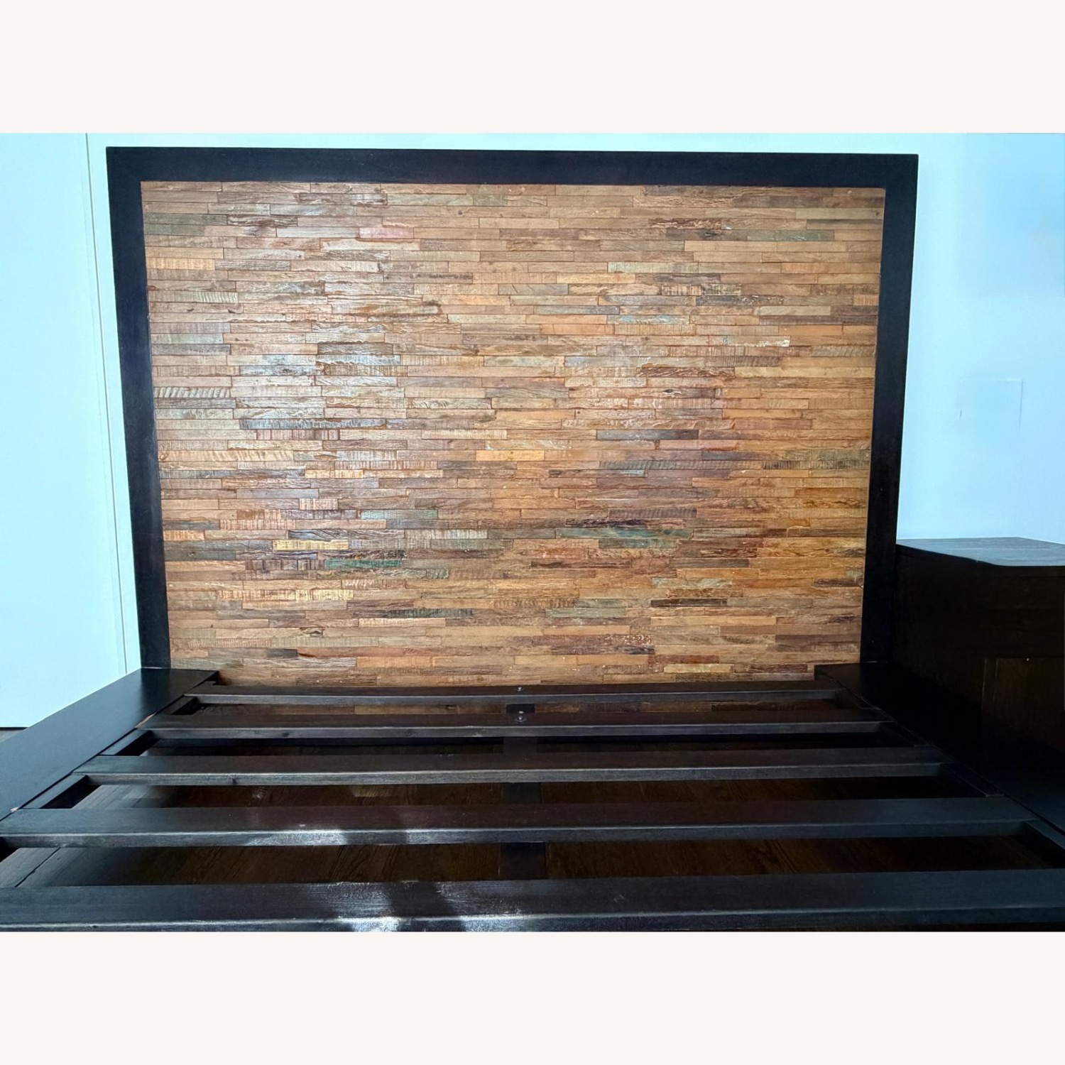 Vintage/Antique Dark Brown Wood King Bed - image-3