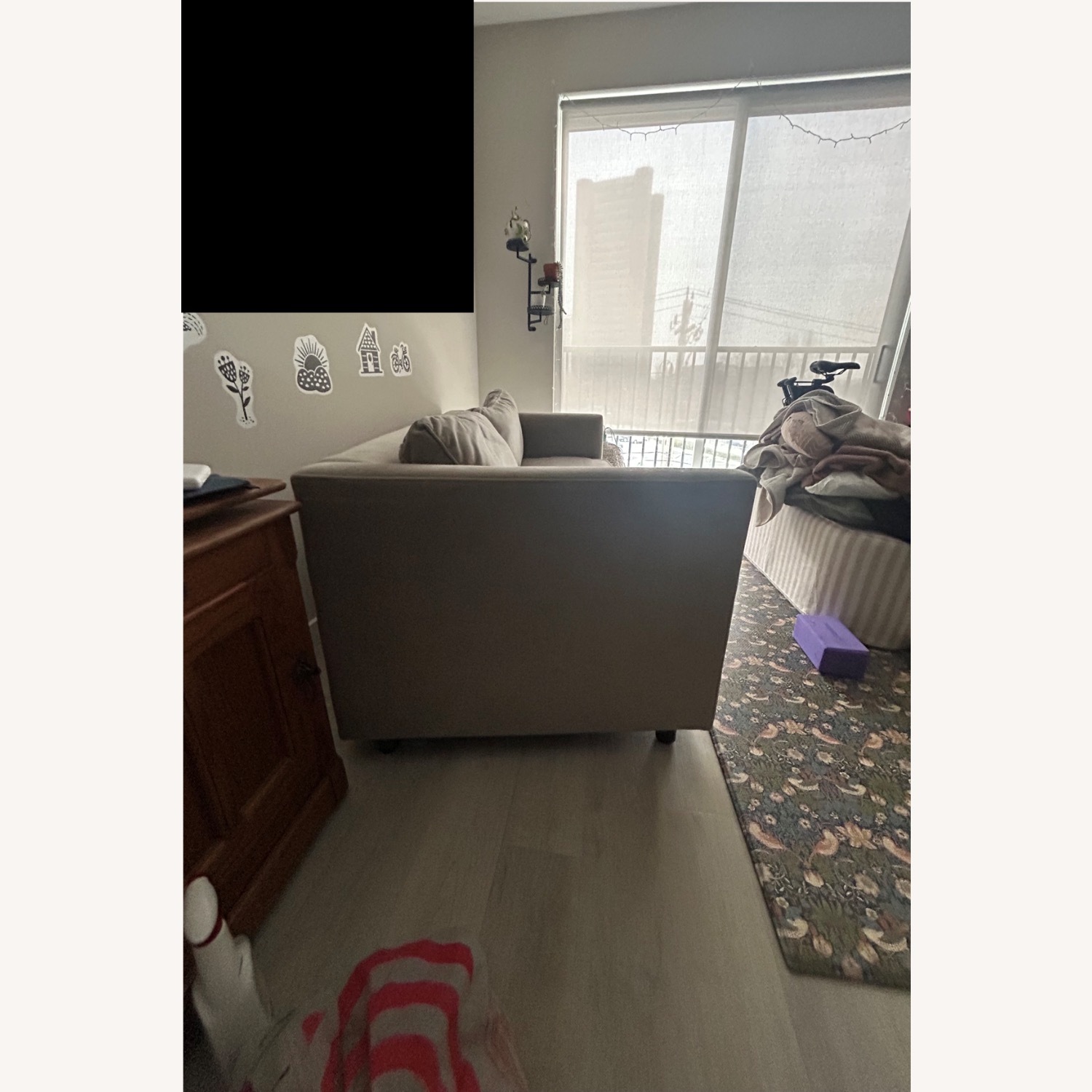 West Elm Harris Light Gray Velvet Sleeper Sofa - image-2