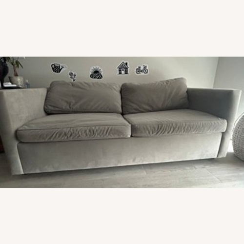 Used West Elm Harris Light Gray Velvet Sleeper Sofa for sale on AptDeco