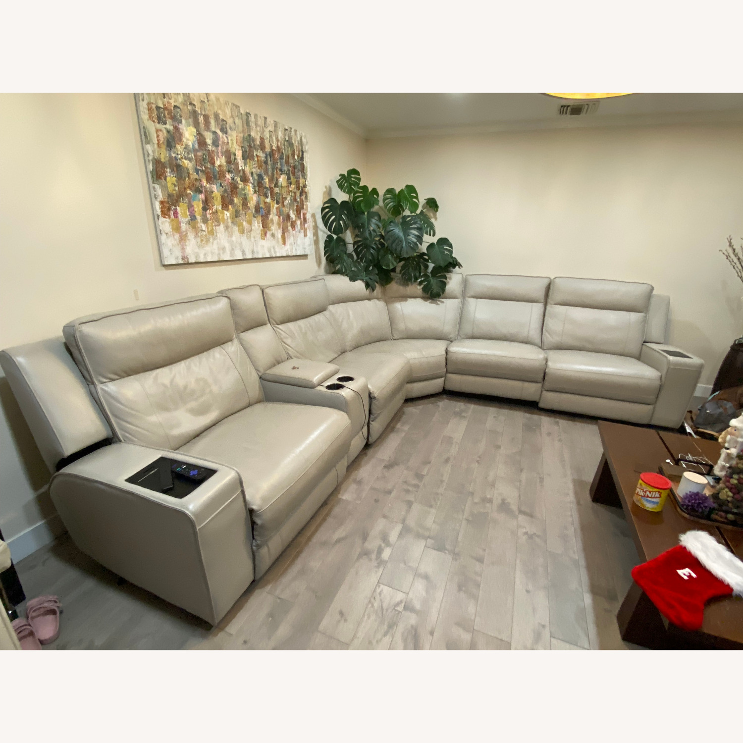 Atlas Natural Leather 3+ Piece Sectional - image-1