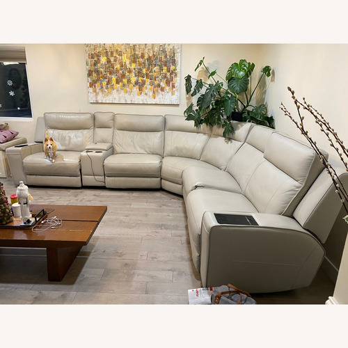 Used Atlas Natural Leather 3+ Piece Sectional for sale on AptDeco