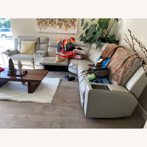 Used Atlas Natural Leather 3+ Piece Sectional for sale on AptDeco