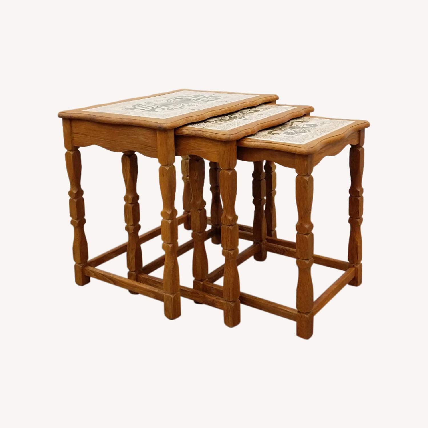 Set of Vintage Danish Oak Nesting Tables - image-0
