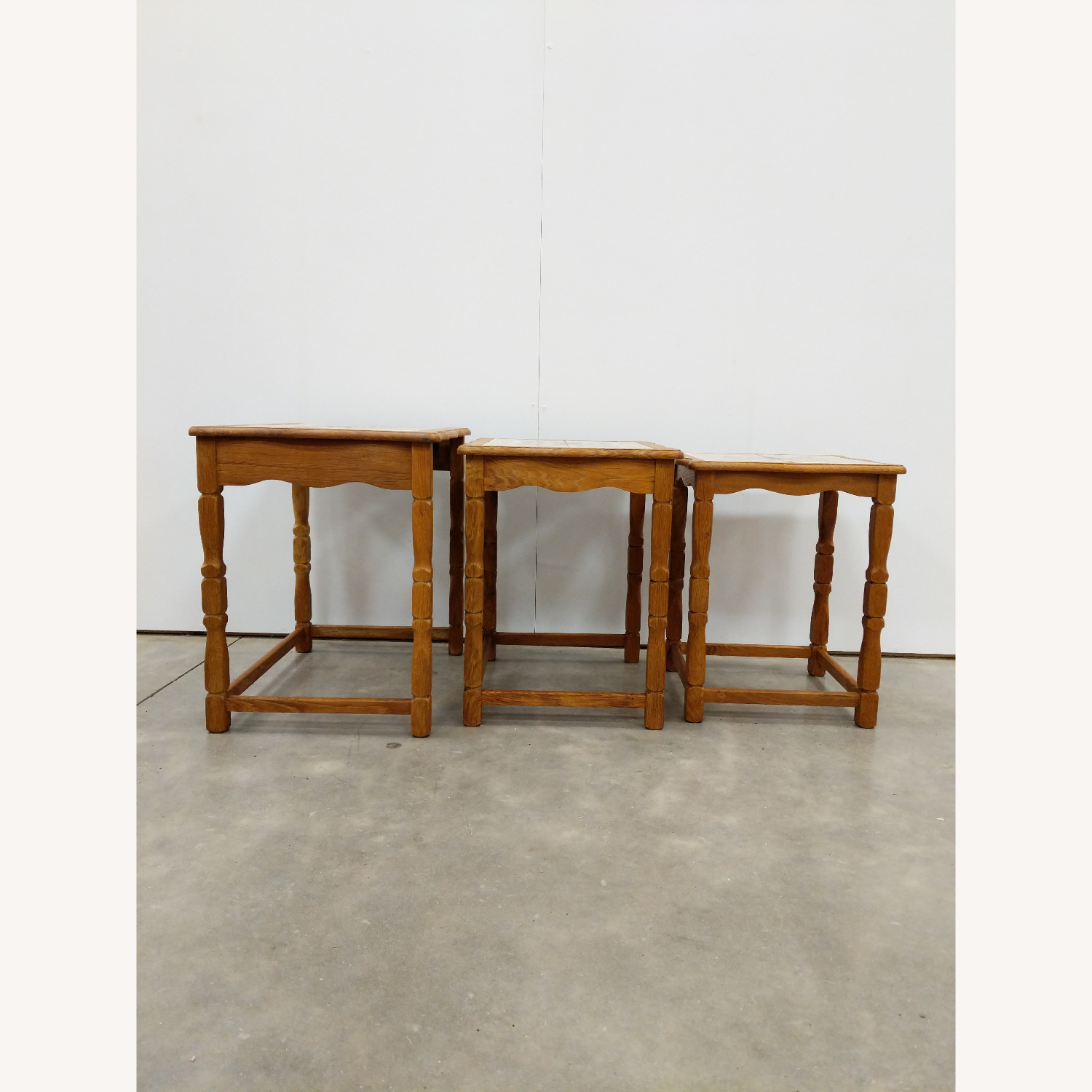 Set of Vintage Danish Oak Nesting Tables - image-5