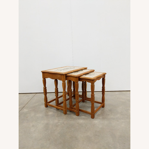 Used Set of Vintage Danish Oak Nesting Tables for sale on AptDeco