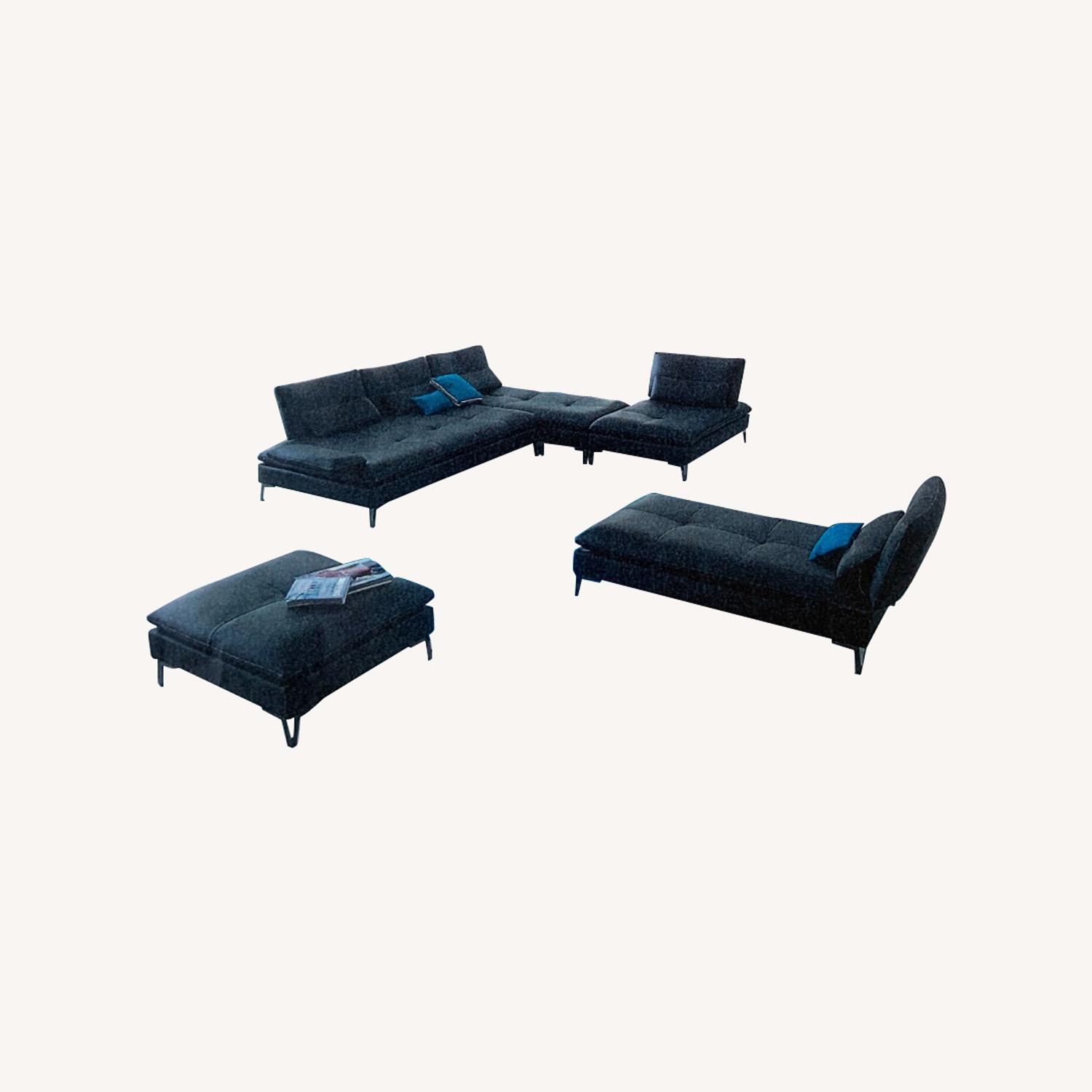 Roche Bobois Scenario Black Leather Set - image-0