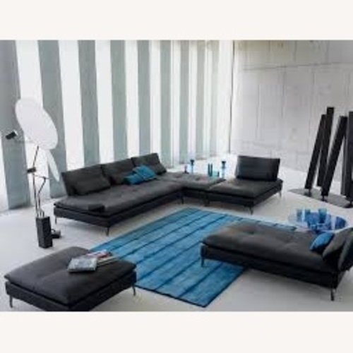 Used Roche Bobois Scenario Black Leather Set for sale on AptDeco