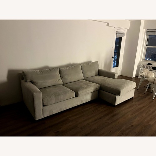 Used Crate & Barrel Axis Natural Fabric 2 Piece Sectional for sale on AptDeco