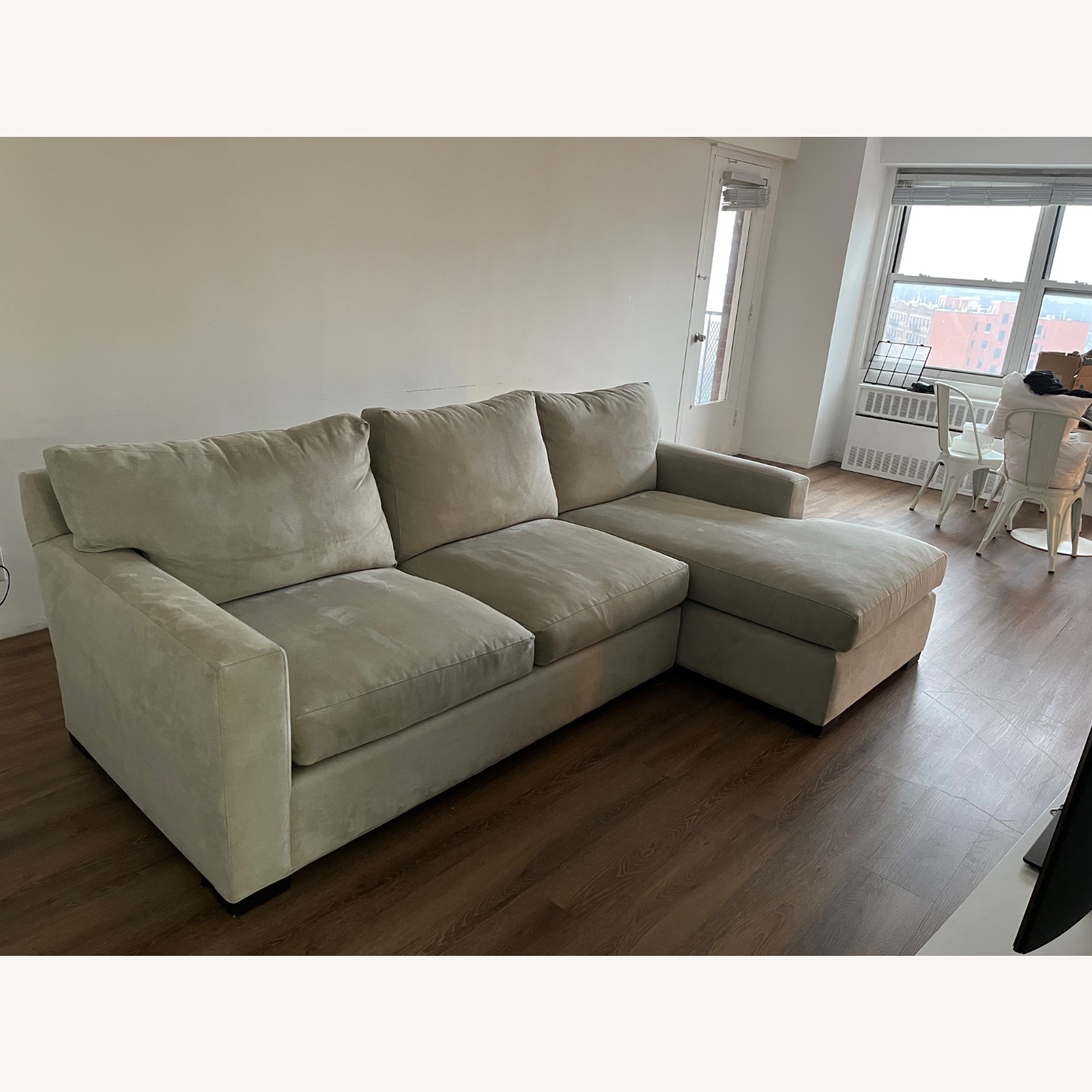 Crate & Barrel Axis Natural Fabric 2 Piece Sectional - image-7