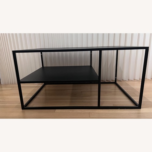 Used Home Depot Black Metal Coffee Table for sale on AptDeco