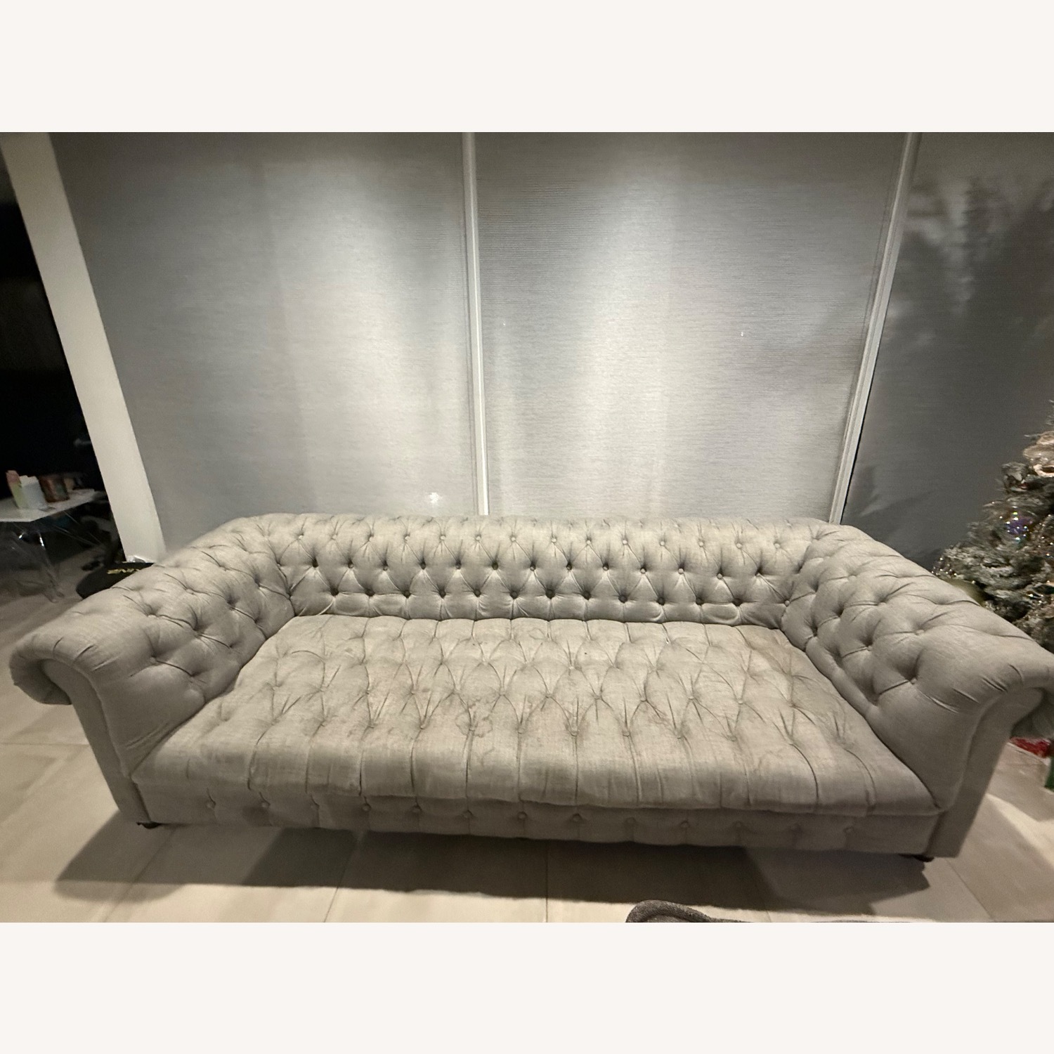 Restoration Hardware Light Gray 3+ Seater Sofa - image-1