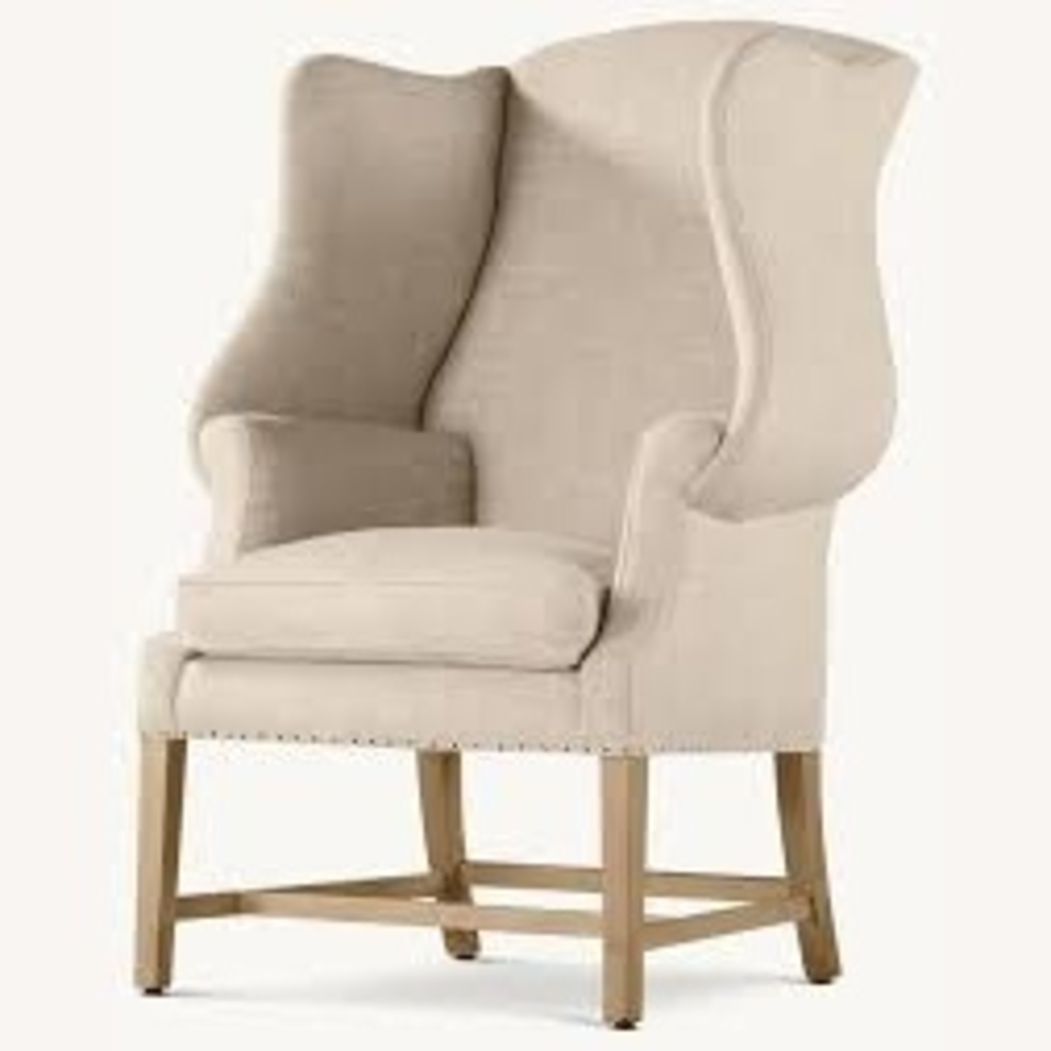 Restoration Hardware White Fabric Accent Chairs - image-0