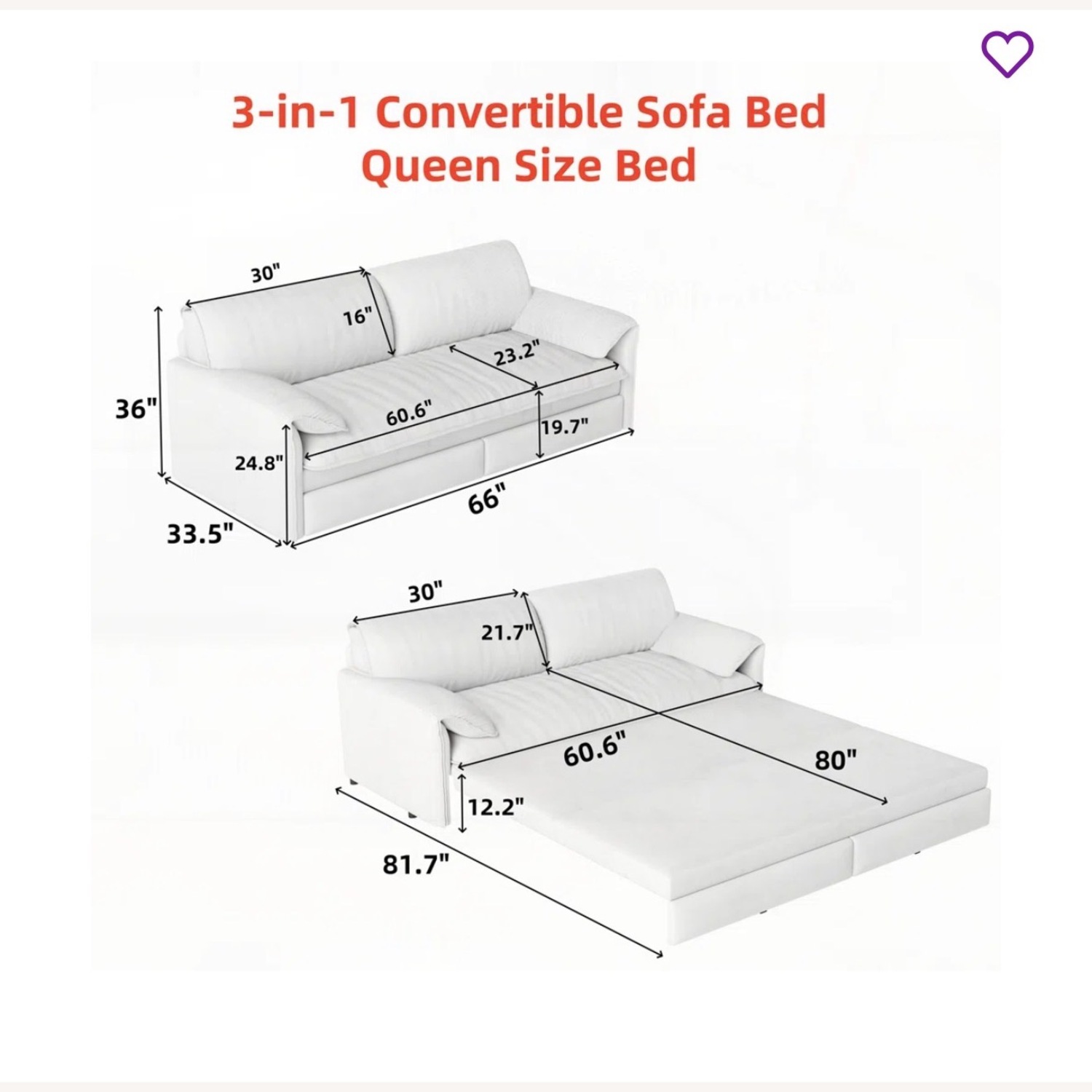 Wayfair Light Gray Sleeper Sofa - image-5