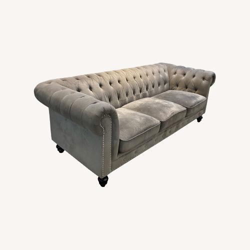 Used Abbyson Grand Chesterfield Velvet Sofa for sale on AptDeco