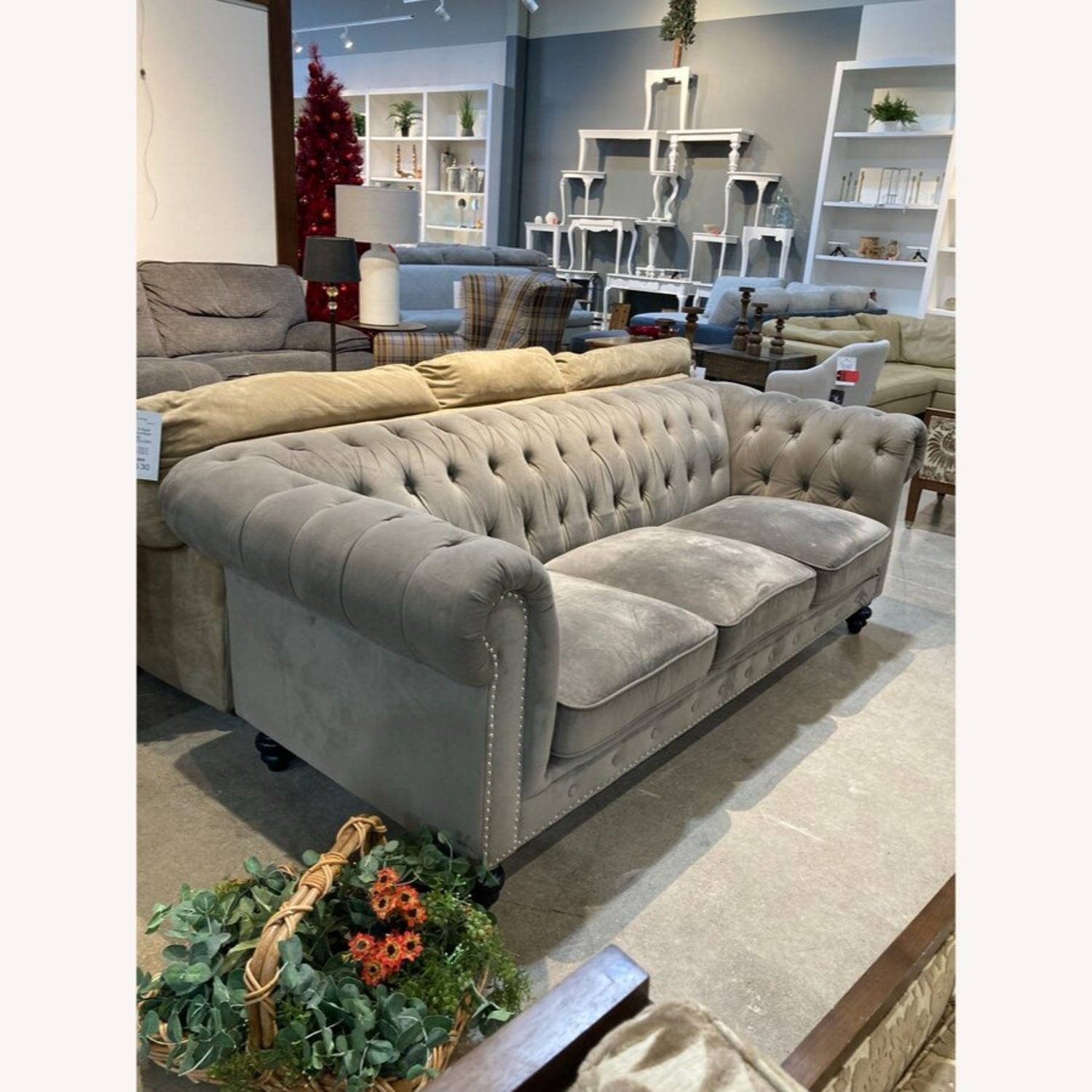 Abbyson Grand Chesterfield Velvet Sofa - image-15