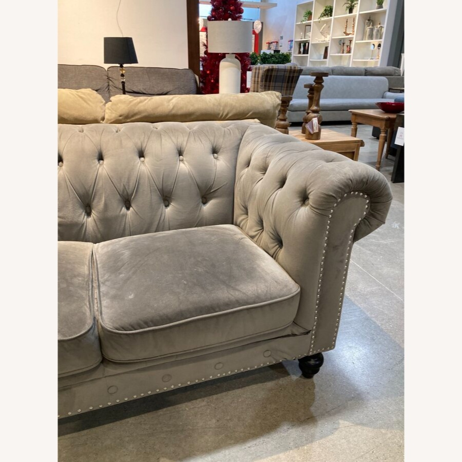Abbyson Grand Chesterfield Velvet Sofa - image-5
