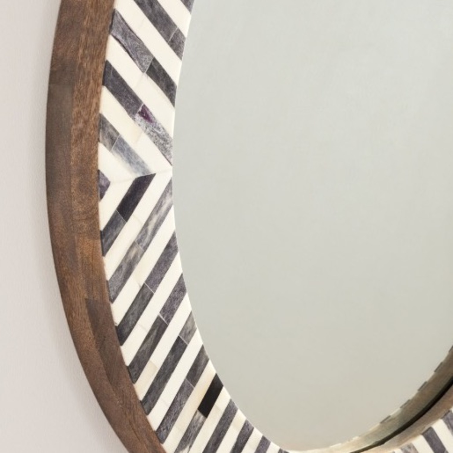 West Elm Light Gray Wood Wall Mirror - image-2
