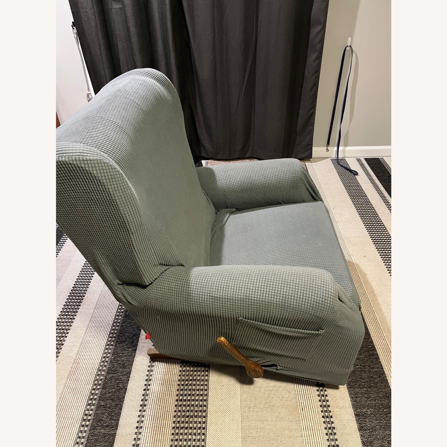 Light Gray Fabric Recliner - image-2