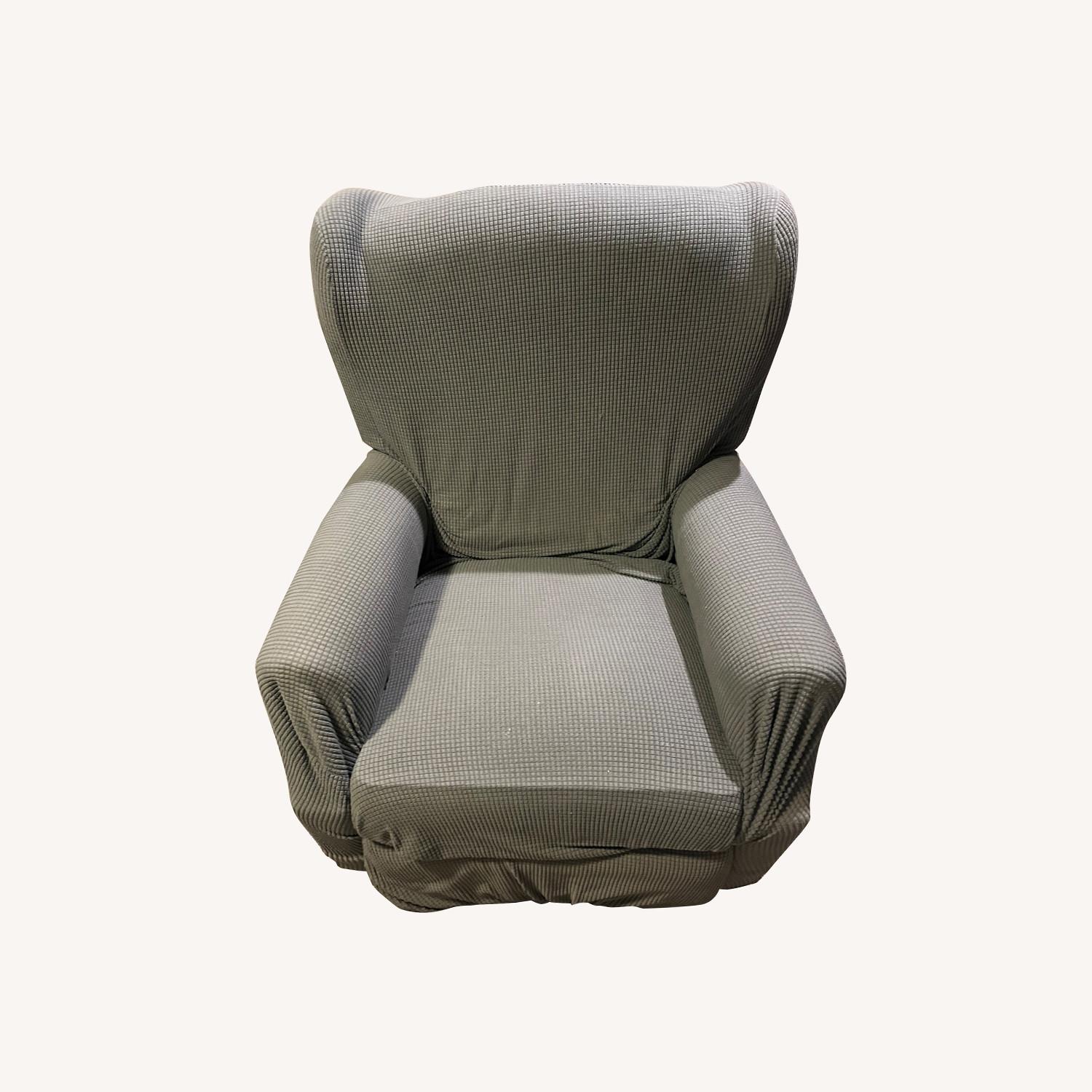Light Gray Fabric Recliner - image-0