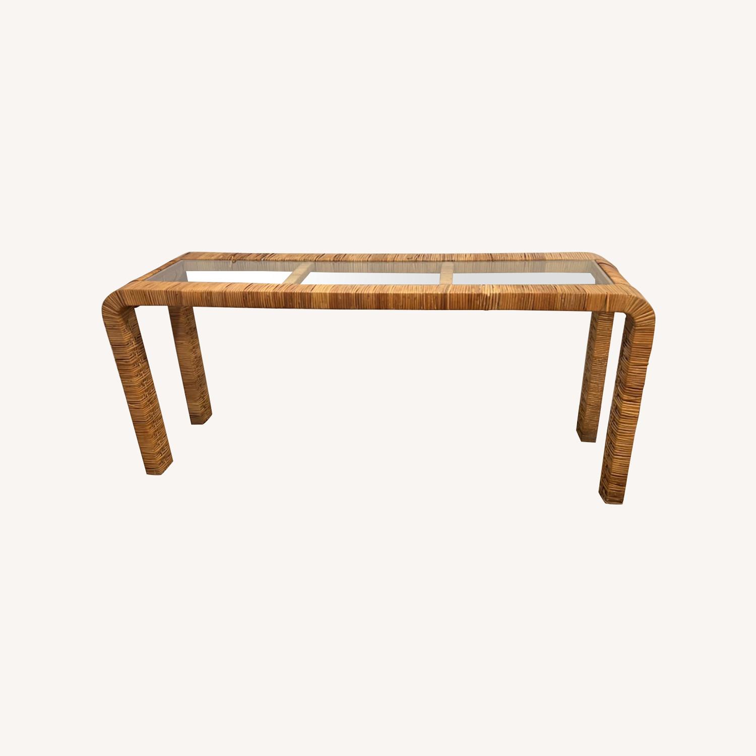 Vintage/Antique Finds Natural Rattan Side Table - image-0