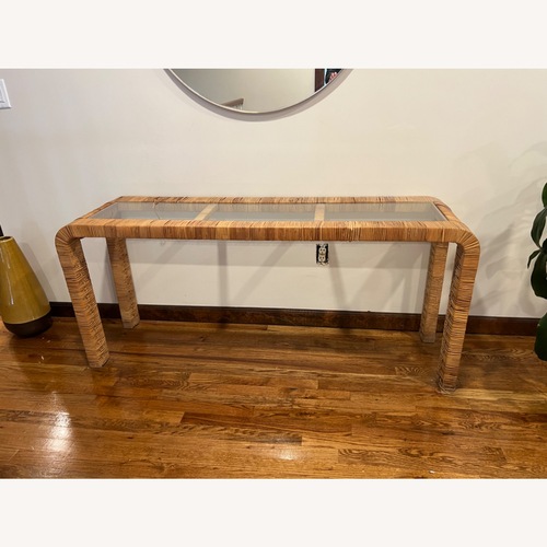 Used Vintage/Antique Finds Natural Rattan Side Table for sale on AptDeco