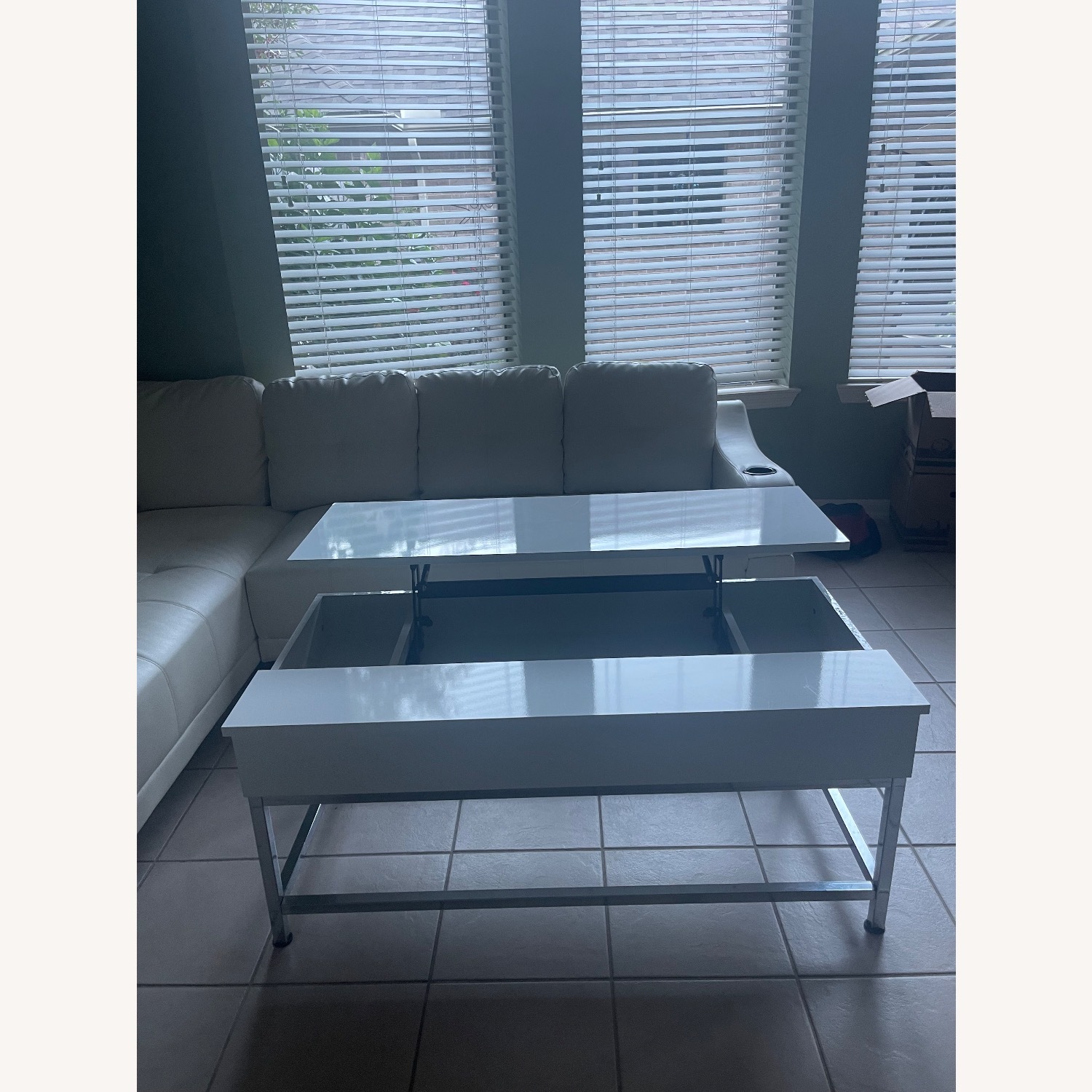 Lift-top Coffee Table White  - image-3