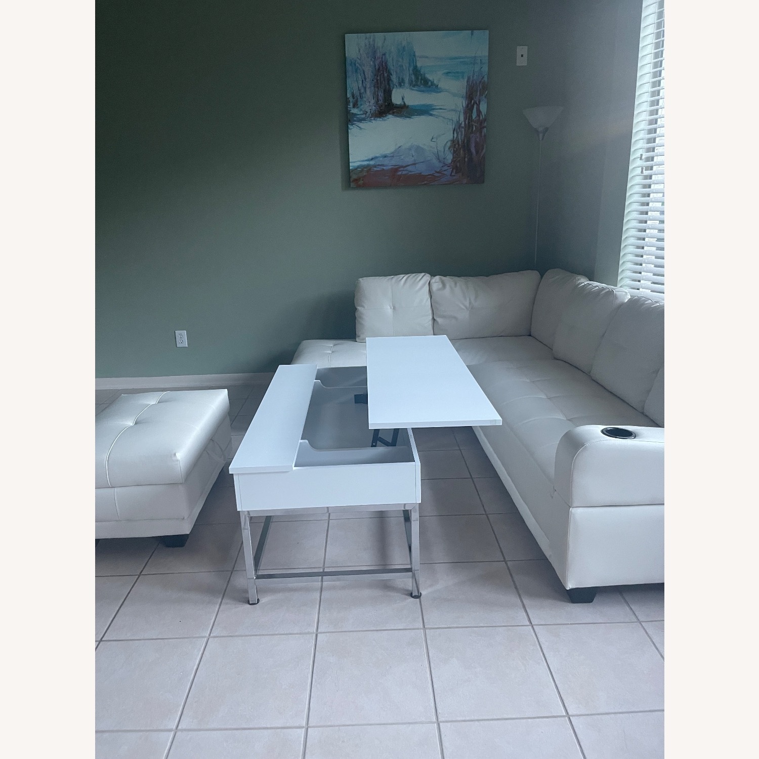 Lift-top Coffee Table White  - image-1