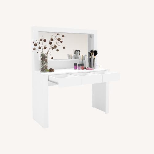 Used Vanity White Solid Wood With Mirror for sale on AptDeco