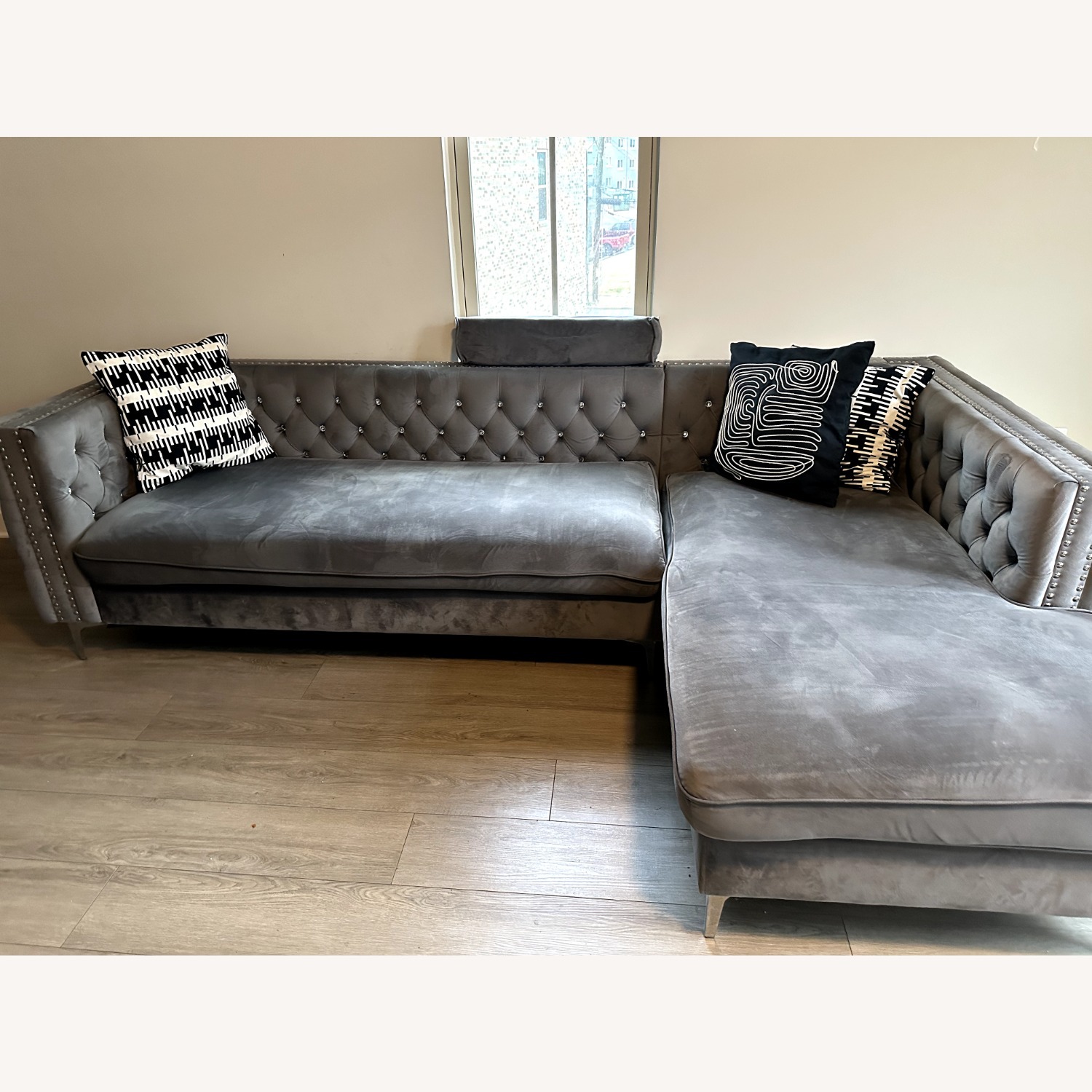 Wayfair Light Gray 2 Piece Sectional - image-1