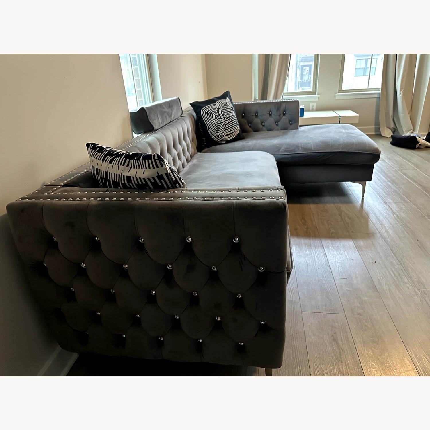 Wayfair Light Gray 2 Piece Sectional - image-3