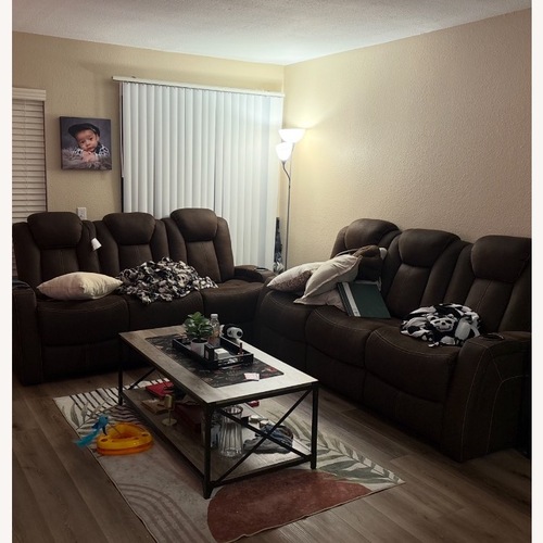 Used Manual Triple Reclining Sofa With USB for sale on AptDeco