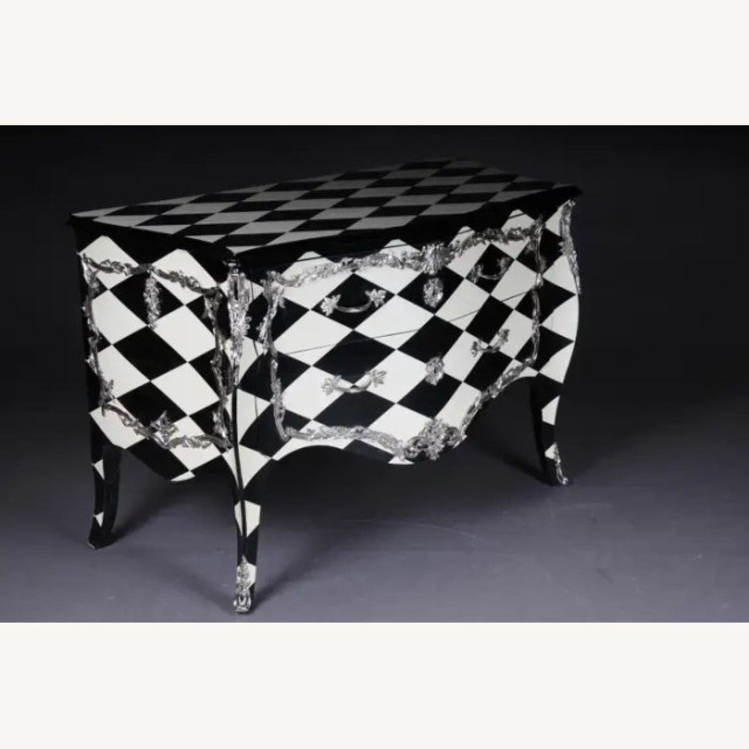 French Heritage Black and White Wood Dresser - image-4