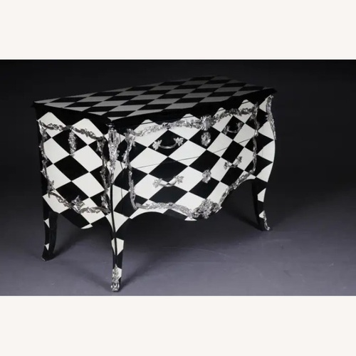 Used French Heritage Black and White Wood Dresser for sale on AptDeco