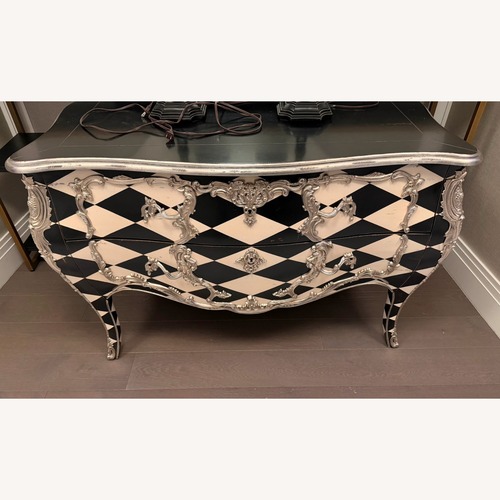 Used French Heritage Black and White Wood Dresser for sale on AptDeco