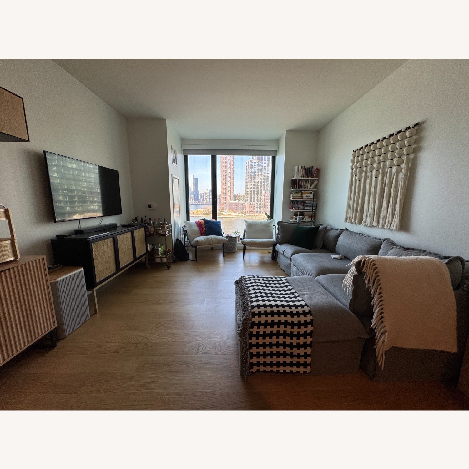 Light Gray Fabric 3+ Piece Sectional - image-2