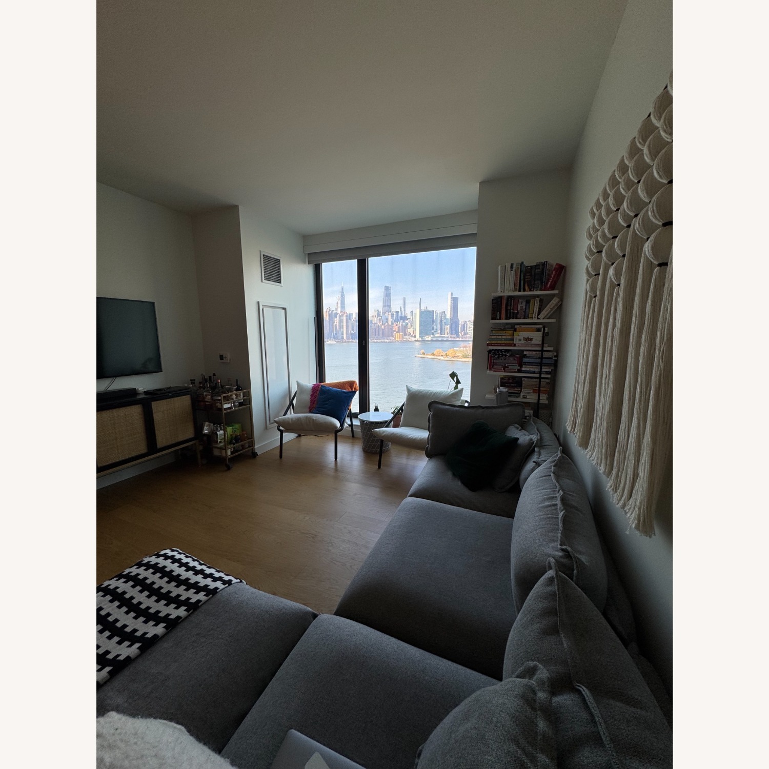 Light Gray Fabric 3+ Piece Sectional - image-1